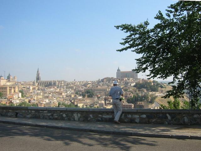 Panorama Toledo do obrazu El Greca z wieżą Katedry i masywem Alkazaru
