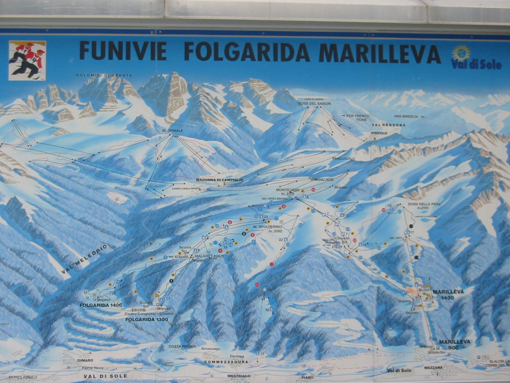 Madonna di Campiglio - plan kolejek linowych na Marilewa