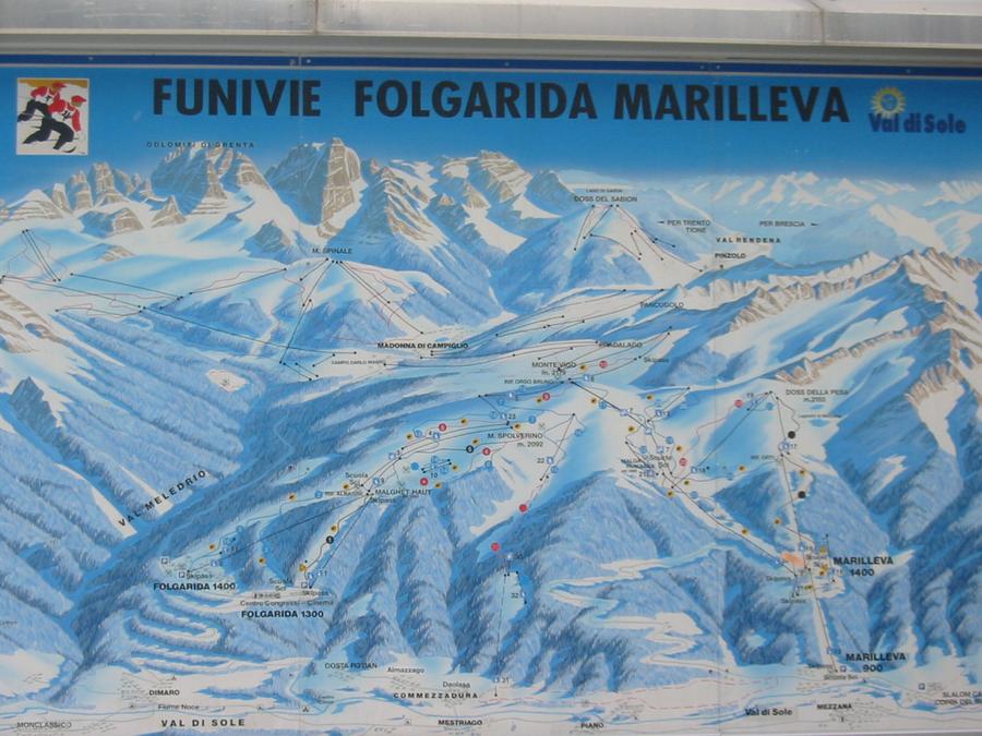 Madonna di Campiglio - plan kolejek linowych na Marilewa