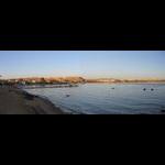 Widok hotelowej plaży (przed zachodem słońca)