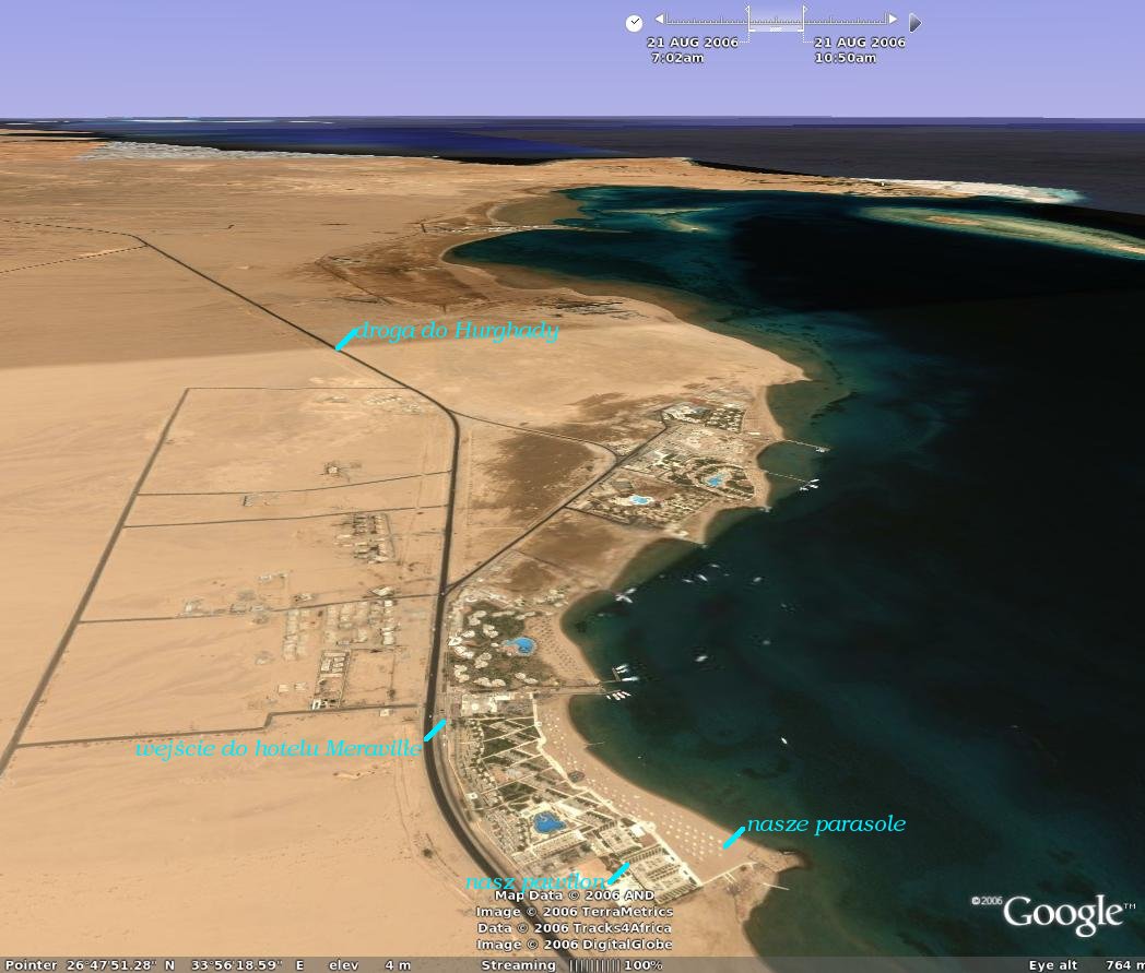 Enklawa hoteli pod Safagą - w tym nasz Meraville zdjecie satelitarne